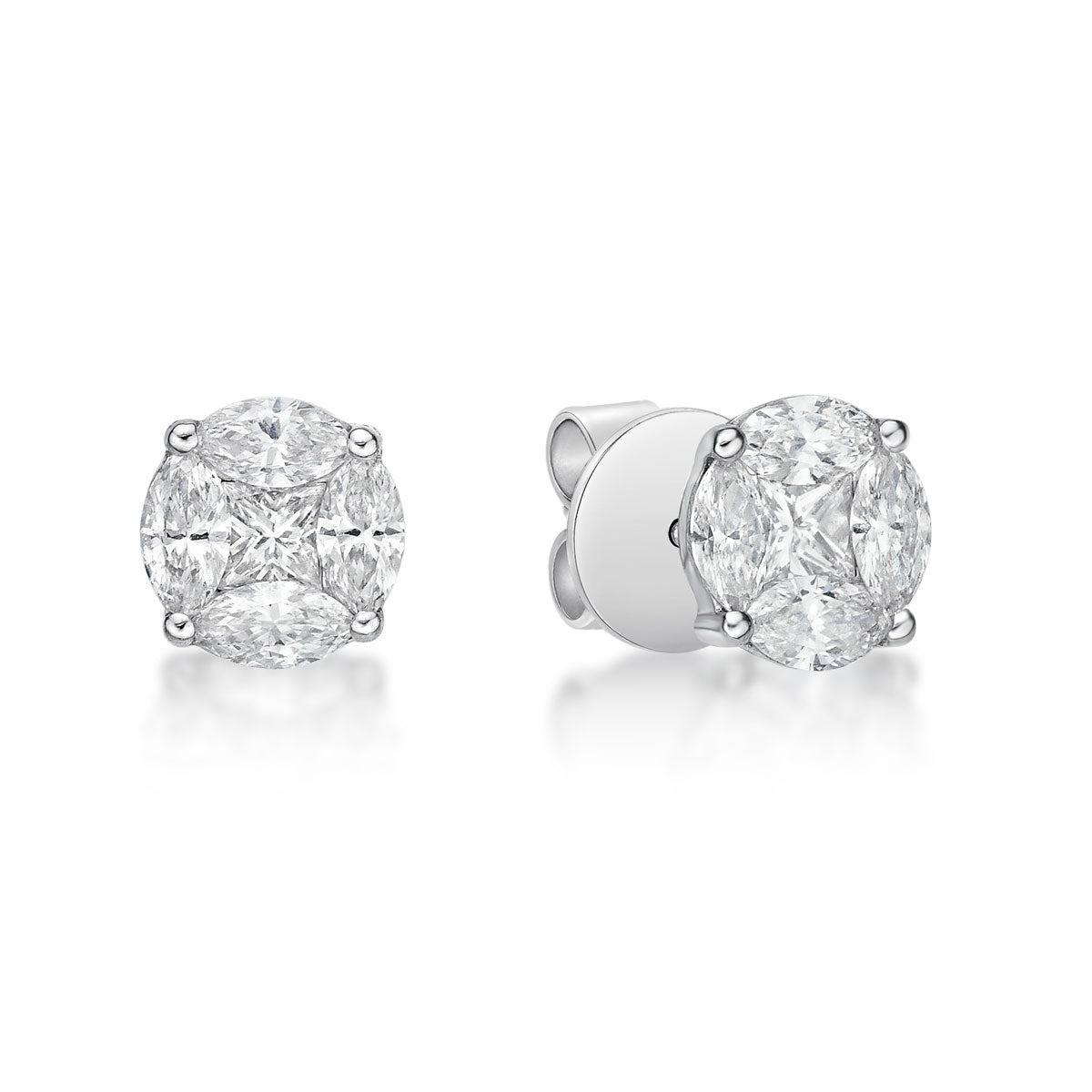 Illusion diamond earrings cheap