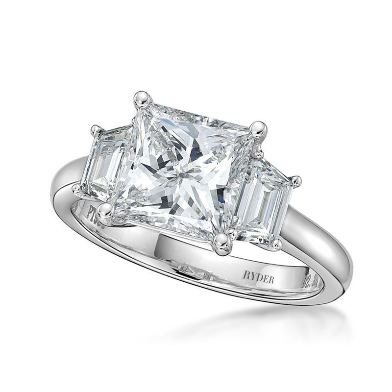 Princess cut with side stones discount